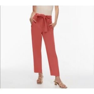 Aritzia Wilfred NWT Tie Front Pants Warm Sienna Red Rouge Sienna Chaud Women's 4